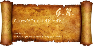 Gyurátz Máté névjegykártya