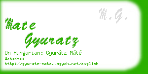 mate gyuratz business card